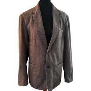 GAP EUC Men’s Brown Herringbone Tweed Blazer Sport Coat Wool Blend Jacket